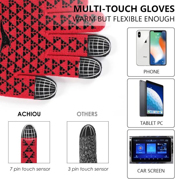 Achiou Winter Gloves, Gloves for Men Women, Upgraded Touch Screen Texting - Image 3