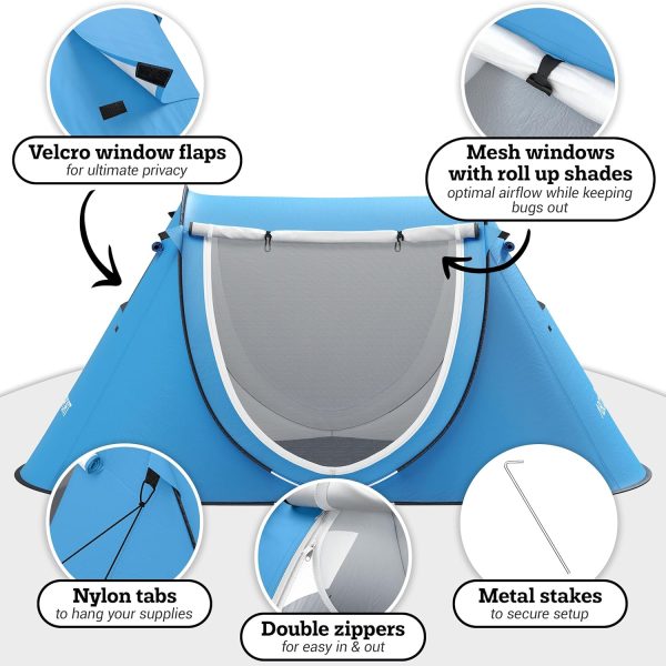 Abco Tech Pop Up Tent - Portable Tent for Camping 2 Person Pop Up with - Image 4