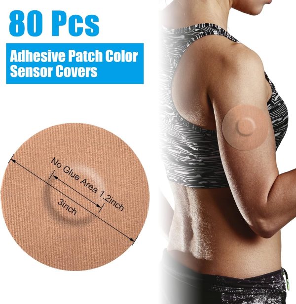 80 Pcs Adhesive Patch Color Sensor Covers, Continuous Glucose Monitor - Image 2