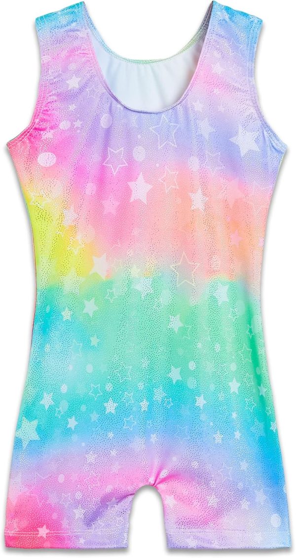 TENVDA Gymnastics Leotards for Girls 2-12 Years Old Sparkly Multicolor Kids - Image 2