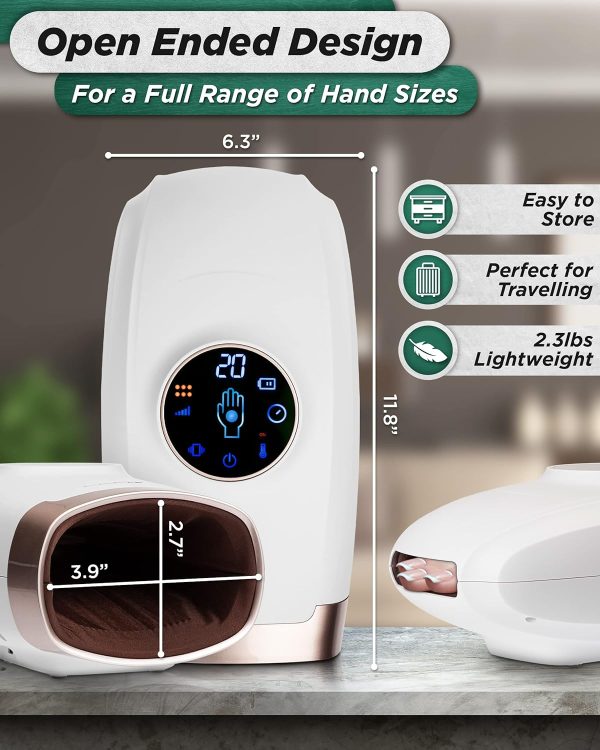 Lunix LX7 Touchscreen Electric Hand Massager with Compression, Pressure - Image 4