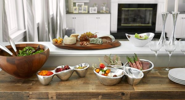 nambe Caterpillar Condiment | Metal Alloy | Condiment Serving Tray | Chips - Image 4