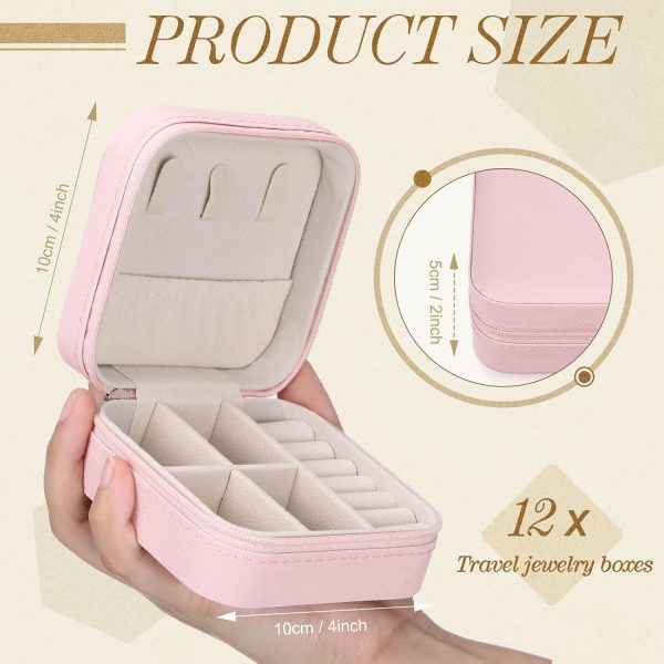 12 Pcs Mini Travel Jewelry Case Bridesmaid Proposal Gift Boxes Small - Image 2