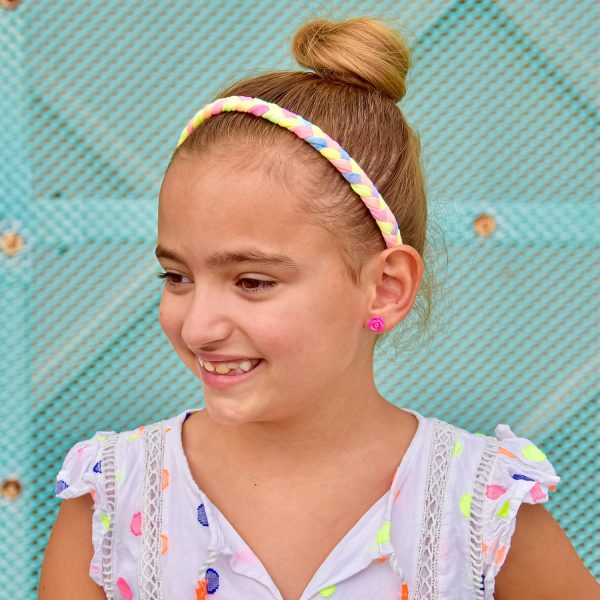 FROG SAC 4 Adjustable Braided Headbands for Girls, Rainbow Tie Dye Braid - Image 9