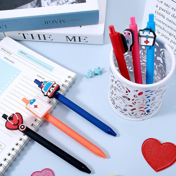 cobee 6PCS Cute Nurse Pens, Funny Nursing Pens 0.5mm Retractable Pens Nurse - Image 6