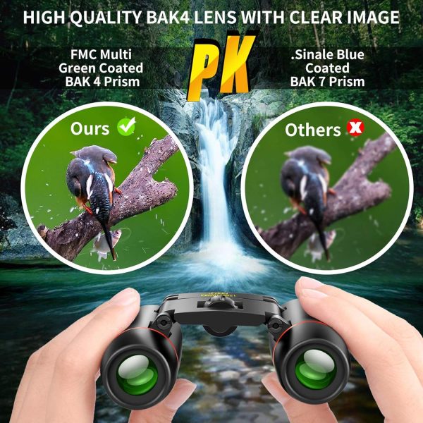 POLDR 12X25 Small Pocket Binoculars Compact Adults,Mini Kids Binoculars - Image 5