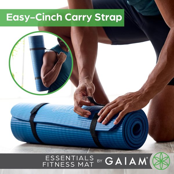 Gaiam Essentials Thick Yoga Mat Fitness & Exercise Mat with Easy-Cinch Yoga - Image 4