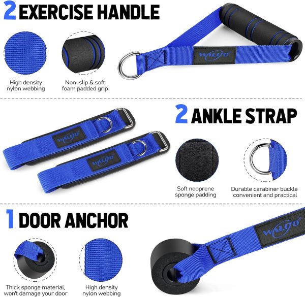 WALITO Resistance Bands Set - Exercise Bands with Handles, Door Anchor, - Image 3