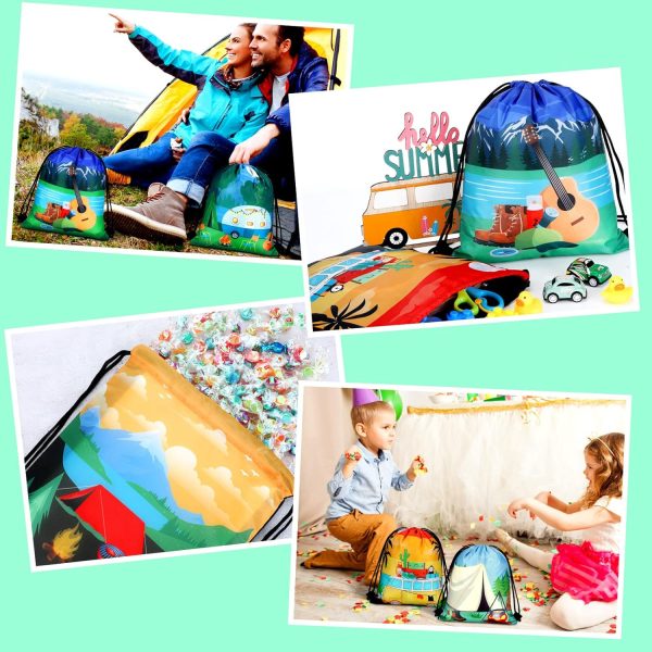Woanger 15 Pieces Camping Party Favors Camping Adventure Drawstring Bags - Image 7