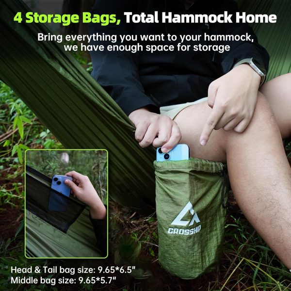 Camping Hammock with Mosquito Net, 2 Person Hammock Tent, Portable - Image 3