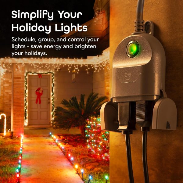 Geeni Outdoor Duo Wi-Fi Smart Plug | 2 Weatherproof Outlets, Works with - Image 5