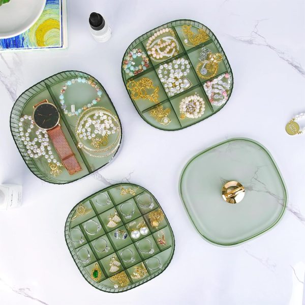 LETURE 3-Layer Acrylic Jewelry Organizer Box for Stud Earrings, Rings, - Image 2
