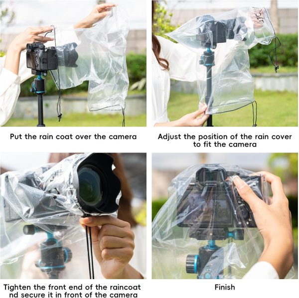 2 Pack Camera Lens Rain Cover Raincoat Clear Sleeve Protector for Sony A7R - Image 6