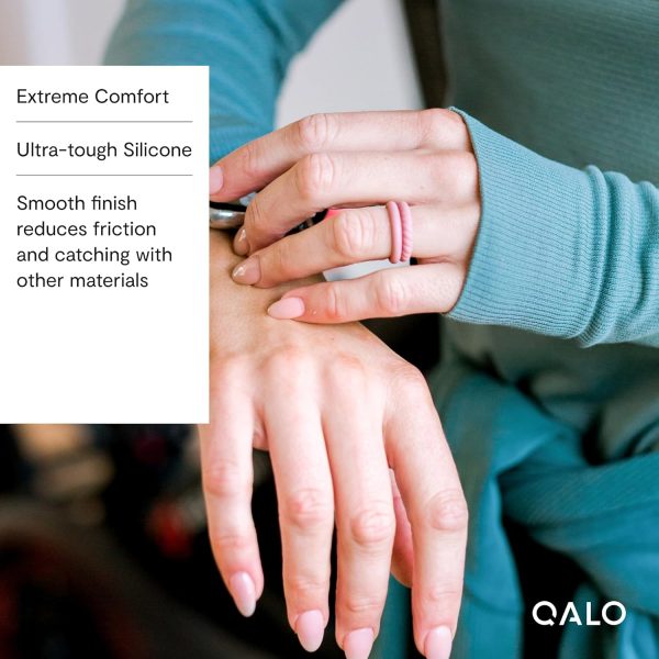 QALO Women's Rubber Silicone Ring, Stackable Twist Rubber Wedding Band, - Image 4