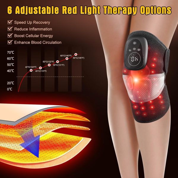Cordless Red Light Knee Massager with Heat for Knee Pain Relief, Heating - Image 2