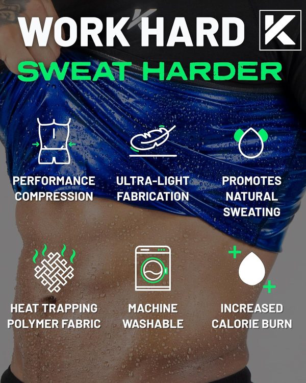 Kewlioo Men's Sauna Suit Shirt - Heat Trapping Sweat Compression Vest, - Image 5
