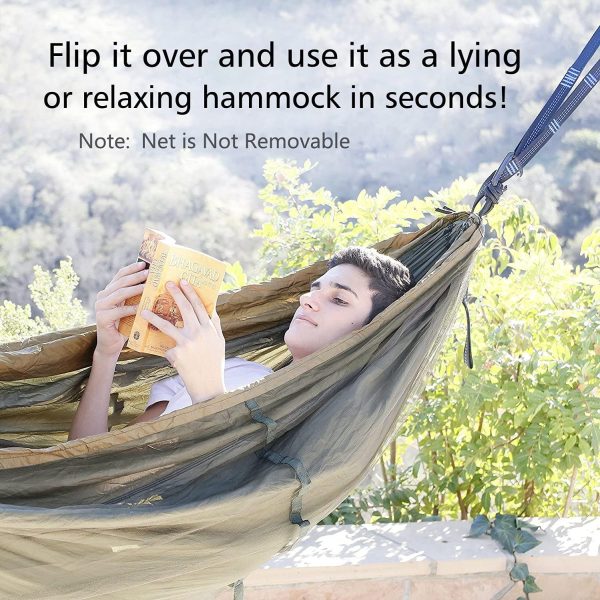 Sunyear Camping Hammock, Portable Double Hammock with Net, 2 Person Hammock - Image 6