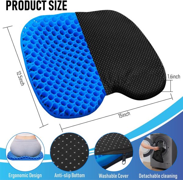 Kayak Seat Cushion, Thicken Anti Slip Waterproof Gel Kayak Seat, Portable - Image 2