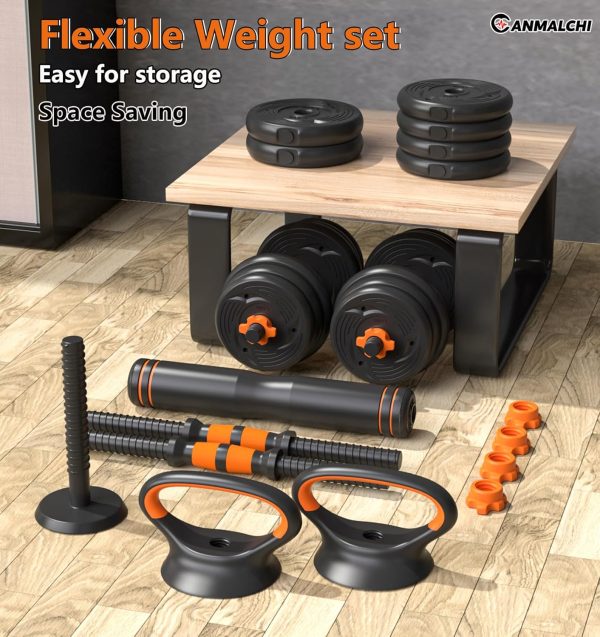 CANMALCHI Adjustable Dumbbells Weights Set 20lbs/33lbs/44lbs for Indoor - Image 7