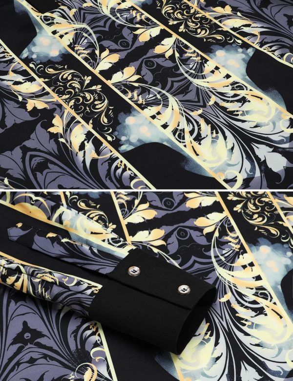 Daupanzees Mens African Traditional Luxury Pattern Printed Button Long - Image 5