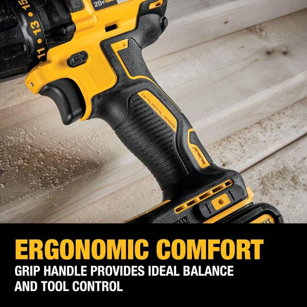 DEWALT 20V MAX Cordless Drill Driver, 1/2 Inch, 2 Speed, XR 2.0 Ah Battery - Image 5