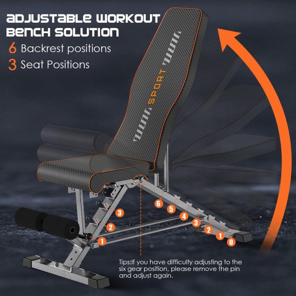 KUYOU Weight Bench, 2 in 1 Workout Bench Roman Chair, Adjustable Weight - Image 6