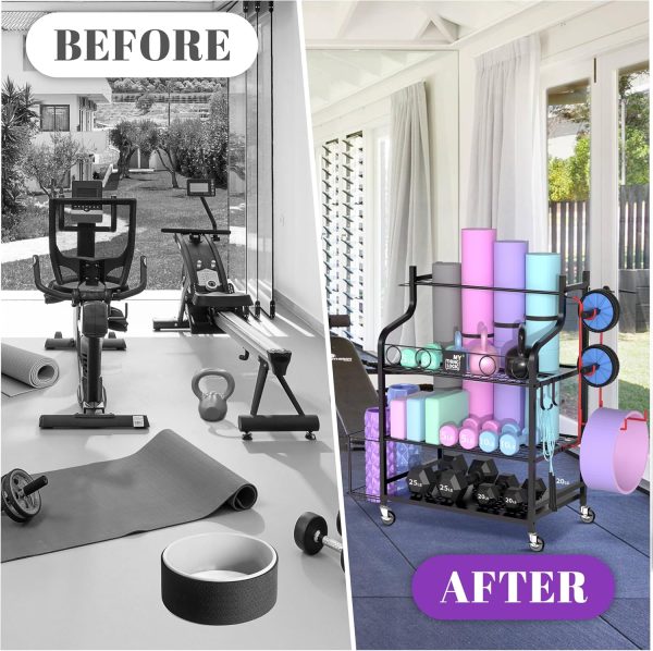 Mythinglogic Yoga Mat Storage Racks,Home Gym Storage Rack for Dumbbells - Image 6