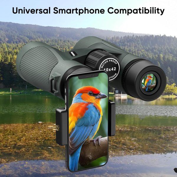WOSPORTS 10x42 Binoculars for Adults, IP67 Waterproof Binoculars with Clear - Image 8