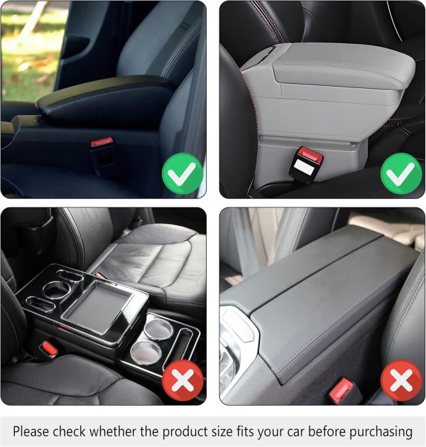 Upgraded Car Center Console Cover,Microfiber Leather Car Armrest Cover - Image 6