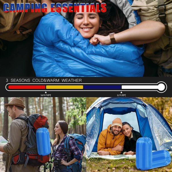 Junkin 12 Pcs Camping Sleeping Bag Bulk for Homeless 4 Seasons Cold Warm - Image 6