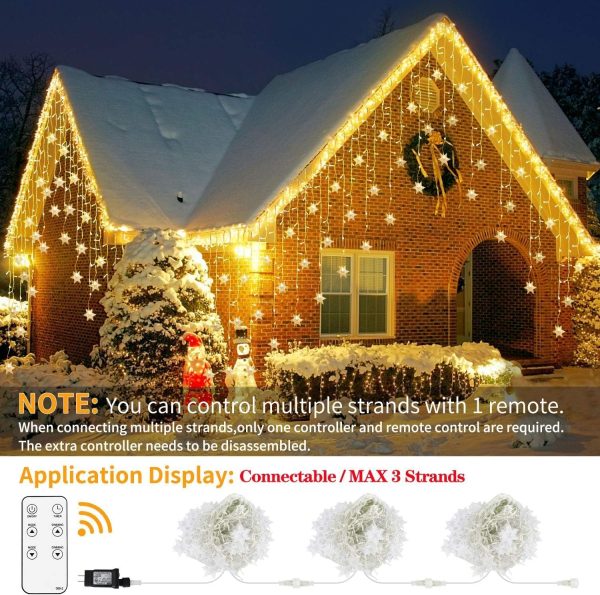 Snowflake Icicle Lights Outdoor, 40ft 360 LED Icicle Christmas Lights - Image 3