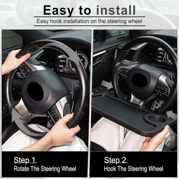JUSTTOP Car Steering Wheel Desk for Laptop,Multipurpose Travel Car - Image 4