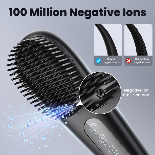Portable Cordless Hair Straightener Brush: Wireless Ionic Hot Straightening - Image 2