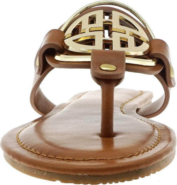 Pierre Dumas Women's Medallion Vegan Slide Thong Flip Flop Flat Sandal - Image 4