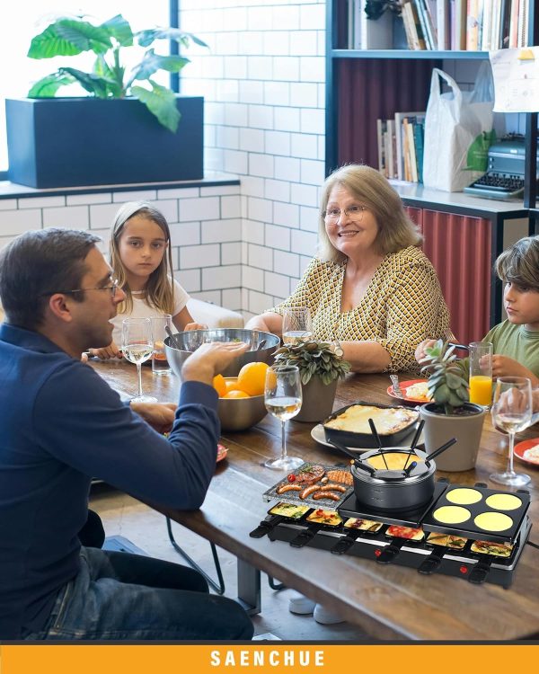 Raclette Table Grill - Indoor Electric Grill Griddle - Nonstick Extra Large - Image 6