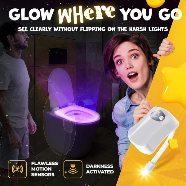 Toilet Bowl Night Light - Unique Cool Gadget with Motion Sensors & Multi - Image 2