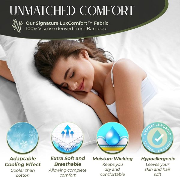 DECOLURE 100% Organic Viscose Derived from Bamboo Sheets Queen Size 6pcs - - Image 2