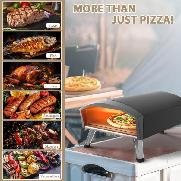 Uniflasy 12" Portable Propane Gas Pizza Oven - 3-Layer Design for Superior - Image 3