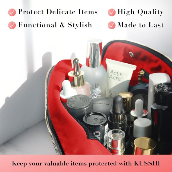 KUSSHI Washable Travel Makeup & Cosmetic Bag - Brush Organizer Sold - Image 4