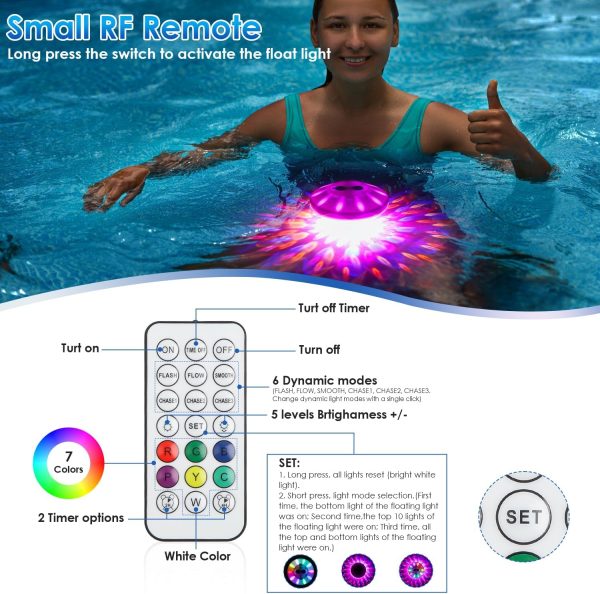 Floating Pool Lights, Pool Lights with 6 Dynamic Lighting Effects, IP68 - Image 6