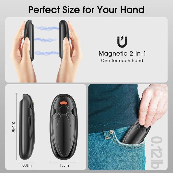 AI Hand Warmers Rechargeable with Charging Case, 2-Pack 14000mAh Magnetic - Image 6