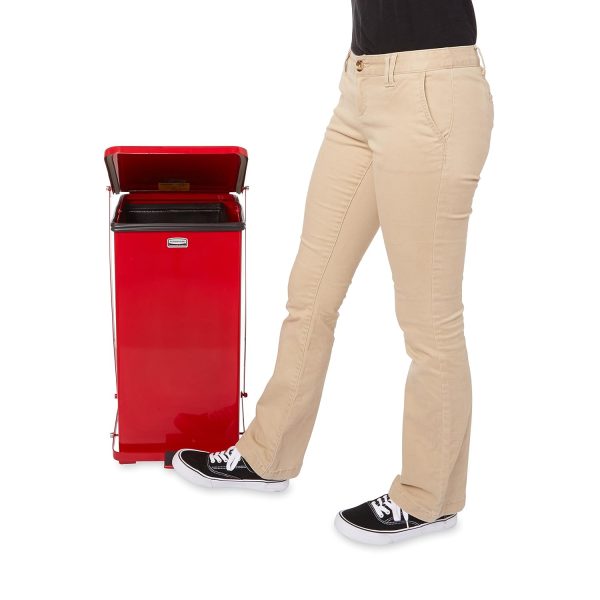 Rubbermaid Commercial Products Defenders Biohazard Steel Trash Can, - Image 4