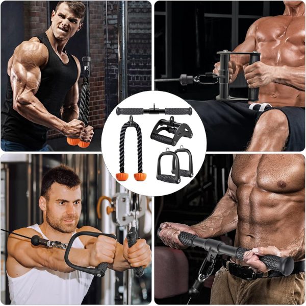 SELEWARE Triceps LAT Pulldown Attachments Home Gym Workout Accessories with - Image 2