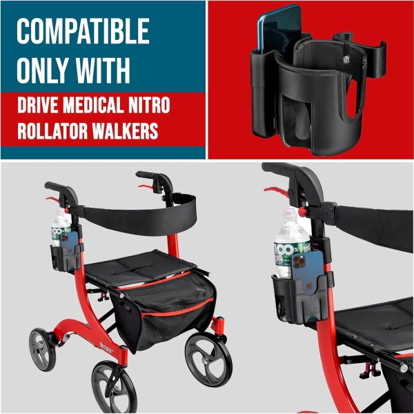 Clip-on Cup and Phone Holder, Compatible Exclusively with Drive Medical - Image 3