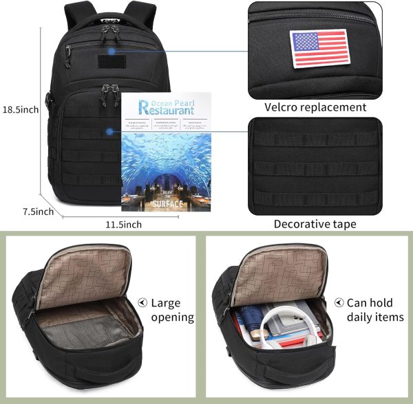 Wotony Military tactical backpack, backpack for men black tactical backpack - Image 3