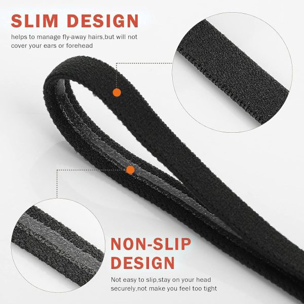 WLLHYF 4 Pieces Elastic Sport Headbands Non-Slip Running Sweat Bands Mini - Image 3