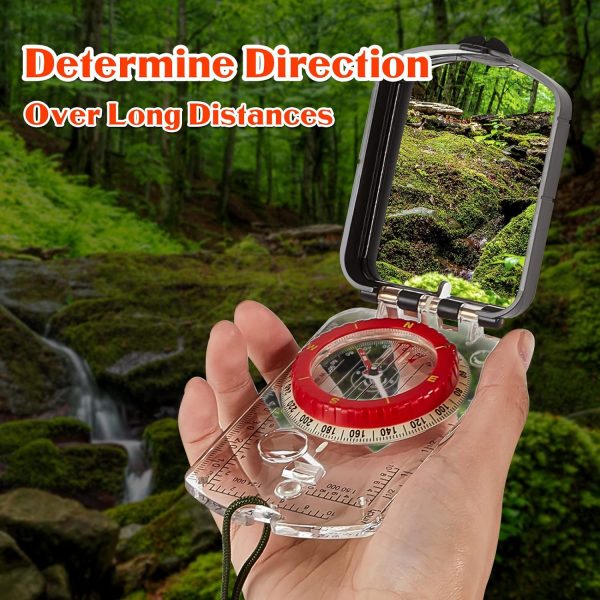 Xuhal 2 Pcs Sighting Compass Mirror Adjustable Declination Compass for - Image 4