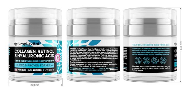 SimplyVital Collagen, Retinol & Hyaluronic Acid Cream - Anti-Aging Face - Image 6