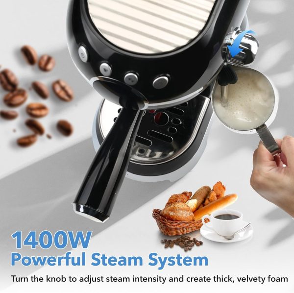 HBN Espresso Machine, 20 Bar Professional Espresso Maker with Milk Frother - Image 4
