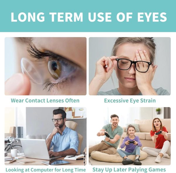 Christmas Dry Eyes Relief Eyeglasses, Blue Light Blocking, Moisture Chamber - Image 8